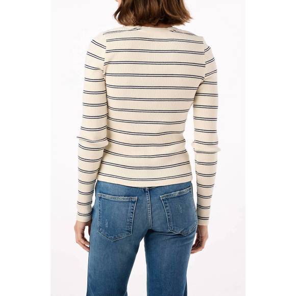 NEW AMO dearest henley top in bone/neptune - Picture 3 of 4